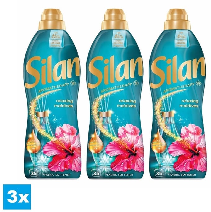 Silan Aromatherapy Relaxing Maldives Wasverzachter – 3 x 770 ml – 105 Wasbeurten – Langdurige Geur