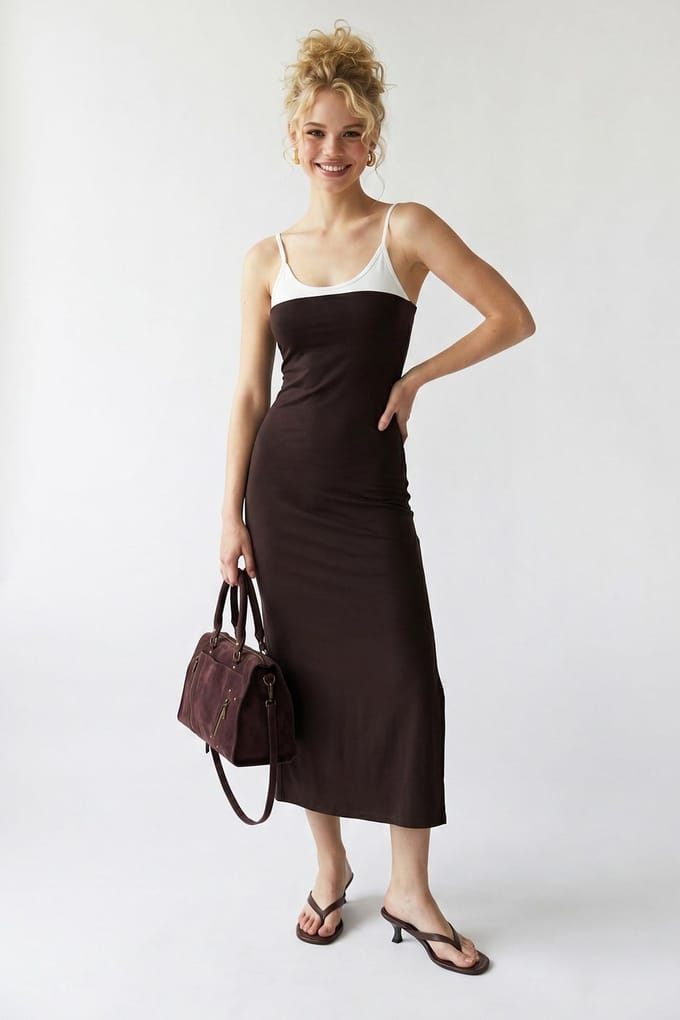 Mouwloze Bodycon Midi Jurk Met Splits