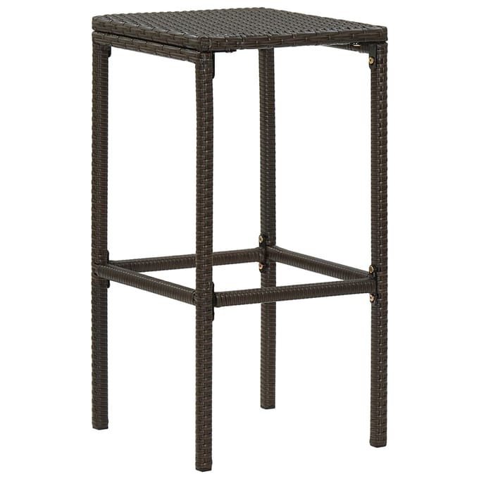 vidaXL - Barkrukken - met - kussens - 2 - st - poly - rattan - bruin