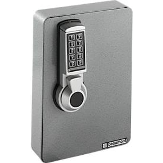 Sleutelkast, elektronisch slot, 24 haken, zilver hamerslag
