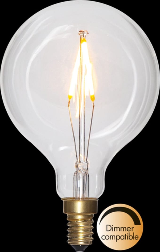 Globelamp G80- E14 - 1.5W - Super Warm Wit <2200K - Dimbaar - Filament - Helder
