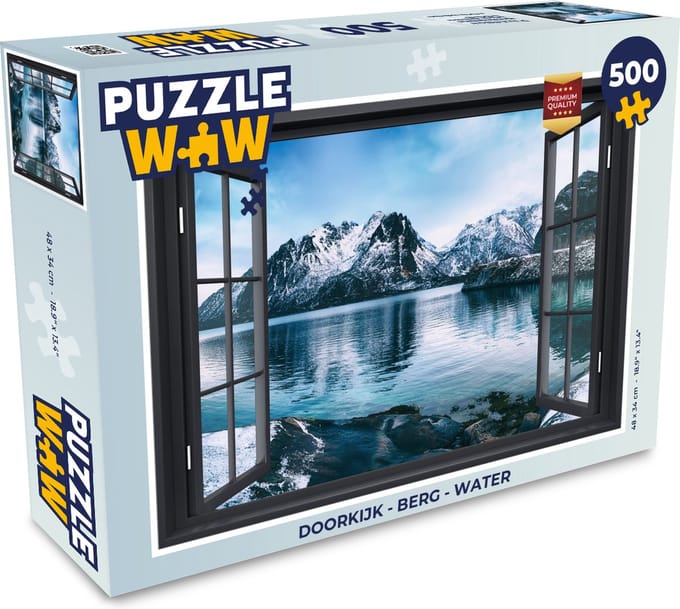 Puzzel Doorkijk - Berg - Water - Legpuzzel - Puzzel 500 stukjes