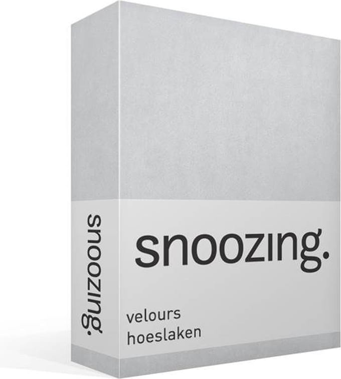 Snoozing velours hoeslaken - Extra breed - Grijs
