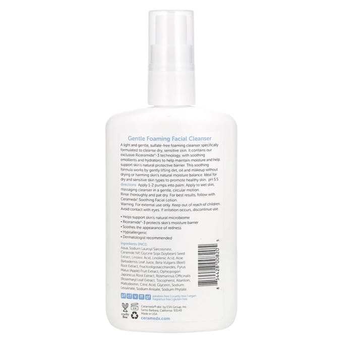 Ceramedx, Nettoyant Moussant Doux pour le Visage, Sans Parfum, 8 fl oz (236 ml) gray
