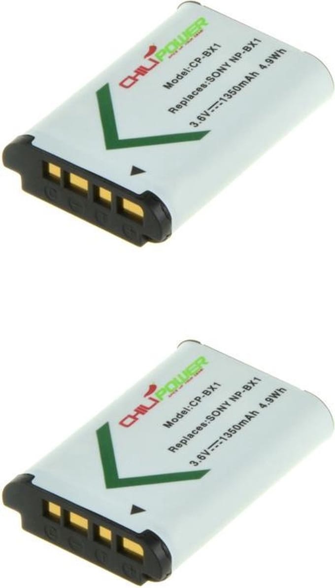 ChiliPower NP-BX1 accu voor Sony - 1350mAh - 2-Pack