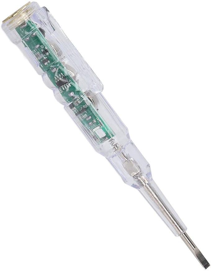 Allecto - Spanningstester Schroevendraaier - Spanningsdetector - Driekleurige Neonlichtcircuittesterpen - Handig en compact - Zoemeralarm - Ideaal ...