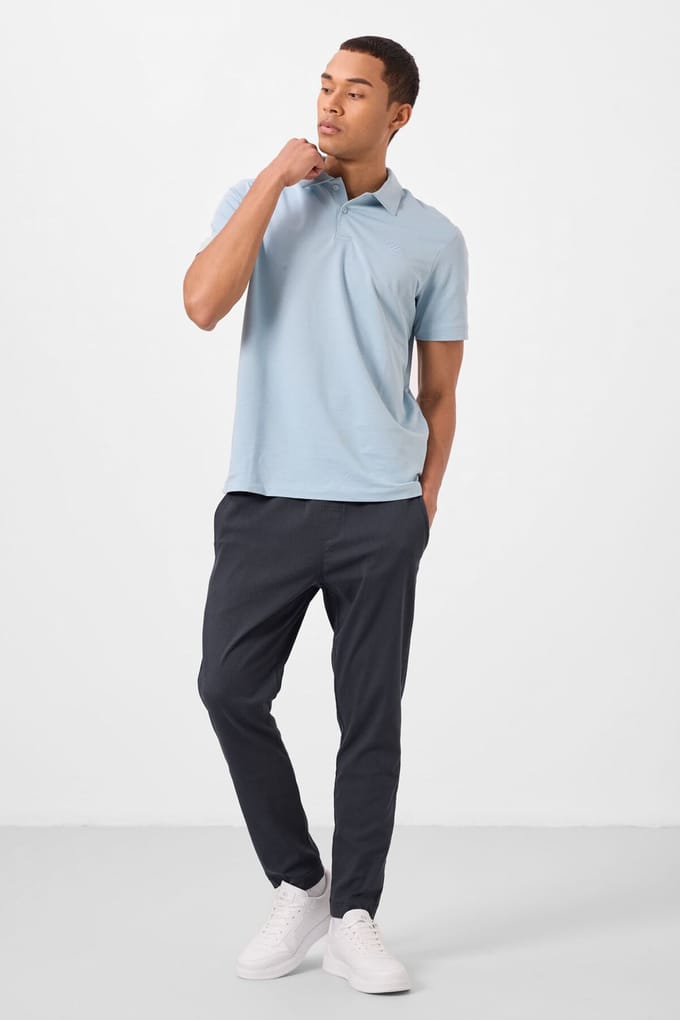 Heren Chino Broek met Rechte Pijpen in Gabardine