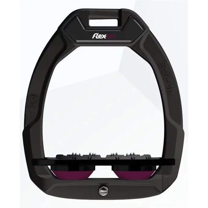 Veiligheidsstijgbeugels Plat Ultra Grip Zwart/Zwart/Pruim Flex-On Safe-On