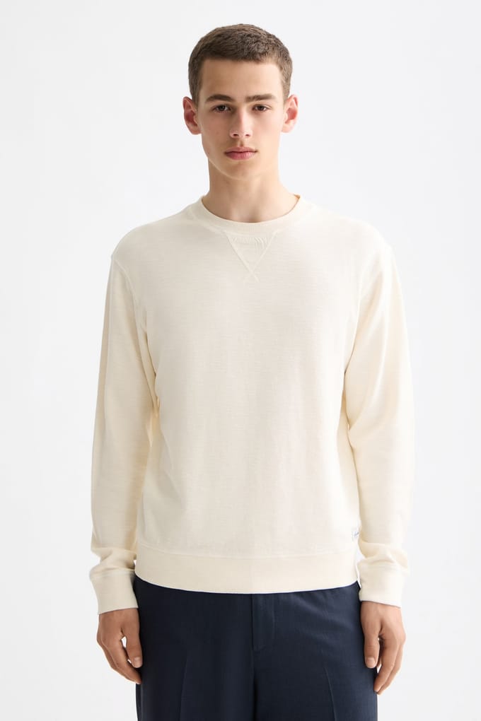 Scotch & Soda G/d Structured Sweatshirt Eggnog Größe: S | Pullover Outlet | Herren