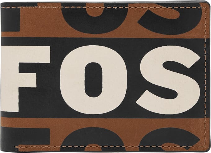 FOSSIL Portemonnee Maury Bifold Wallet Dark Brown Bruine Veelkleurig