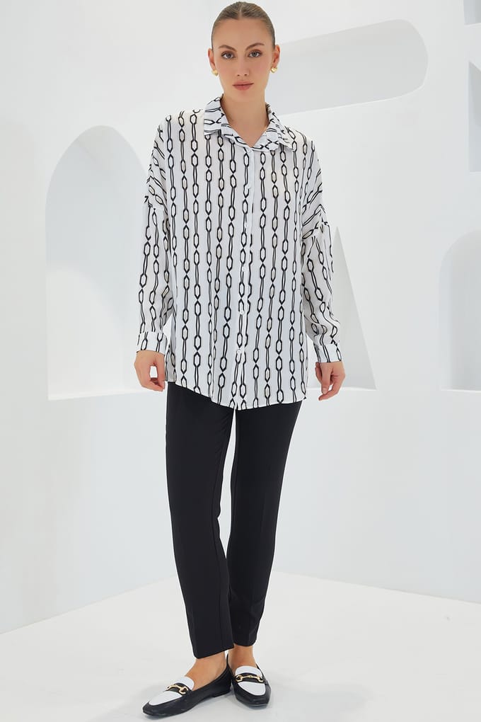 Oversized Satijnen Knopenblouse