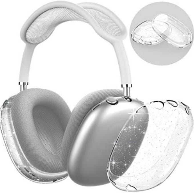 Glinsterende transparante TPU-hoes Geschikt voor AirPods Max
