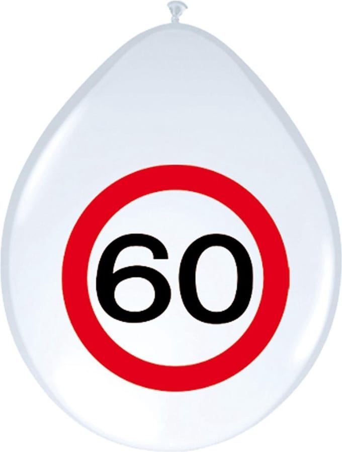 3BMT 60 jaar verjaardag versiering - ballonnen 60 jaar - 10 stuks
