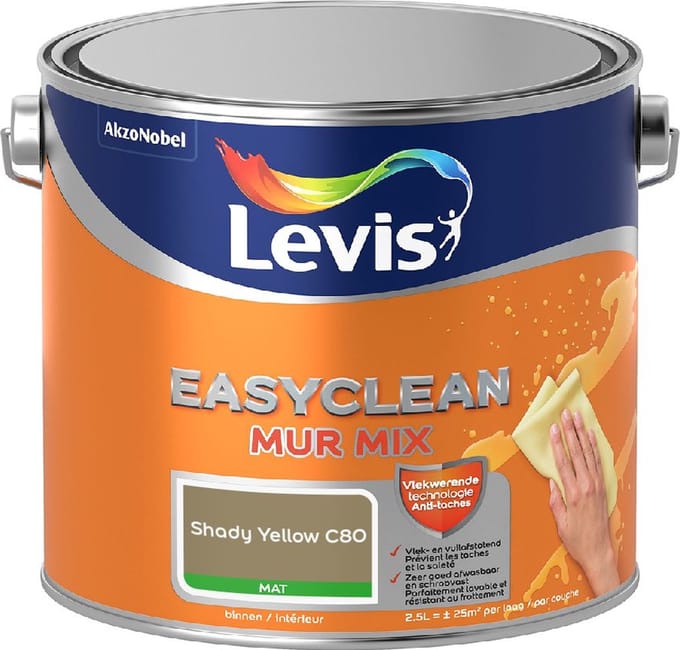 Levis - Easyclean Mur Mat Mix - Shady Yellow C80 - Mengverf - 2,5 L