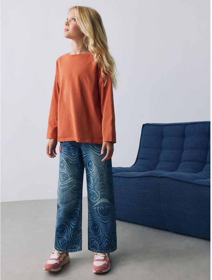 Next - Meisjes - SmileyWorld® jeans met wijde pijpen - Blauw