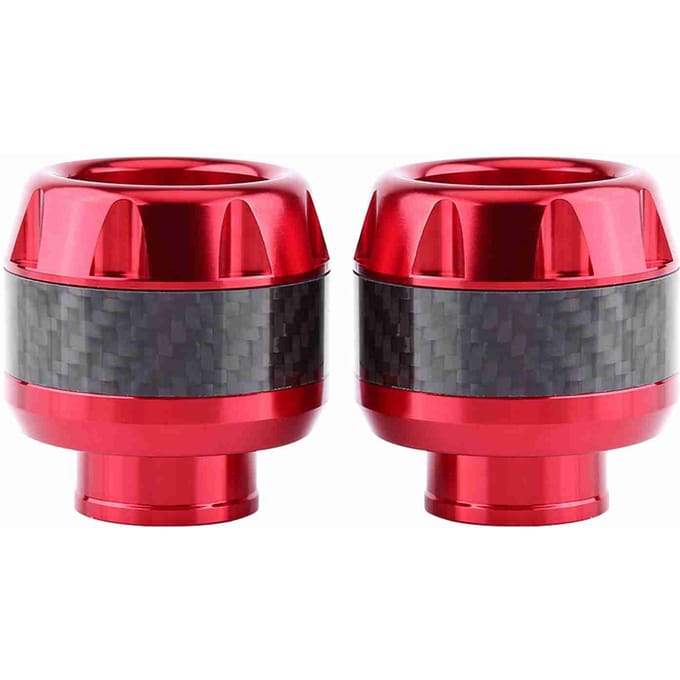 1 Paar Koolstofvezel Motorfiets Voorvork Frame Sliders Valbescherming Red black