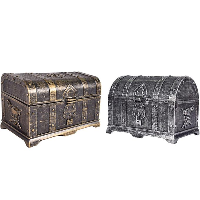 Plastic Piraten Schatkist Sieraden Opbergdoos Organizer Make-up Geschenkdoos Snoepdoos A black