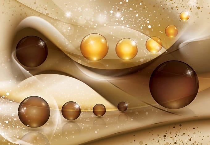 Fotobehang Modern Abstract Design Spheres | XL - 208cm x 146cm | 130g/m2 Vlies