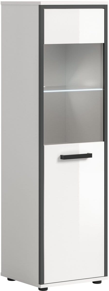 Moderne badkamer kast met verlichte glazen plank - Stijlvolle opbergoplossing