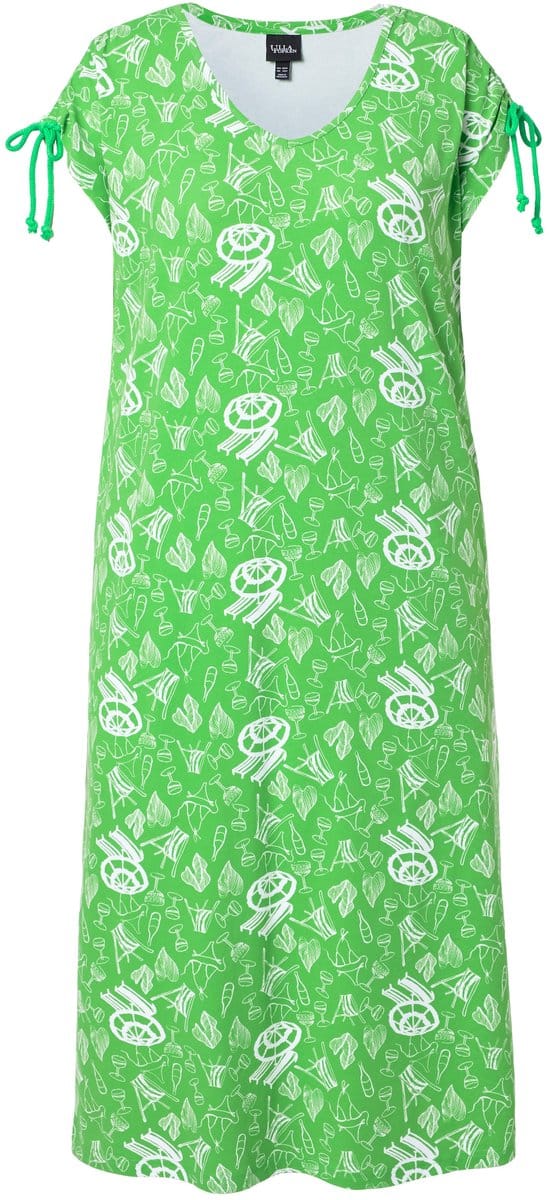 Ulla Popken - Dames - Jersey jurk - Grasgroen - Maat 46+