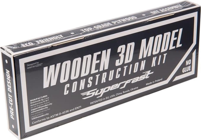 Wooden City Modelbouwset Tractor Superfast 7,5 Cm Hout Naturel