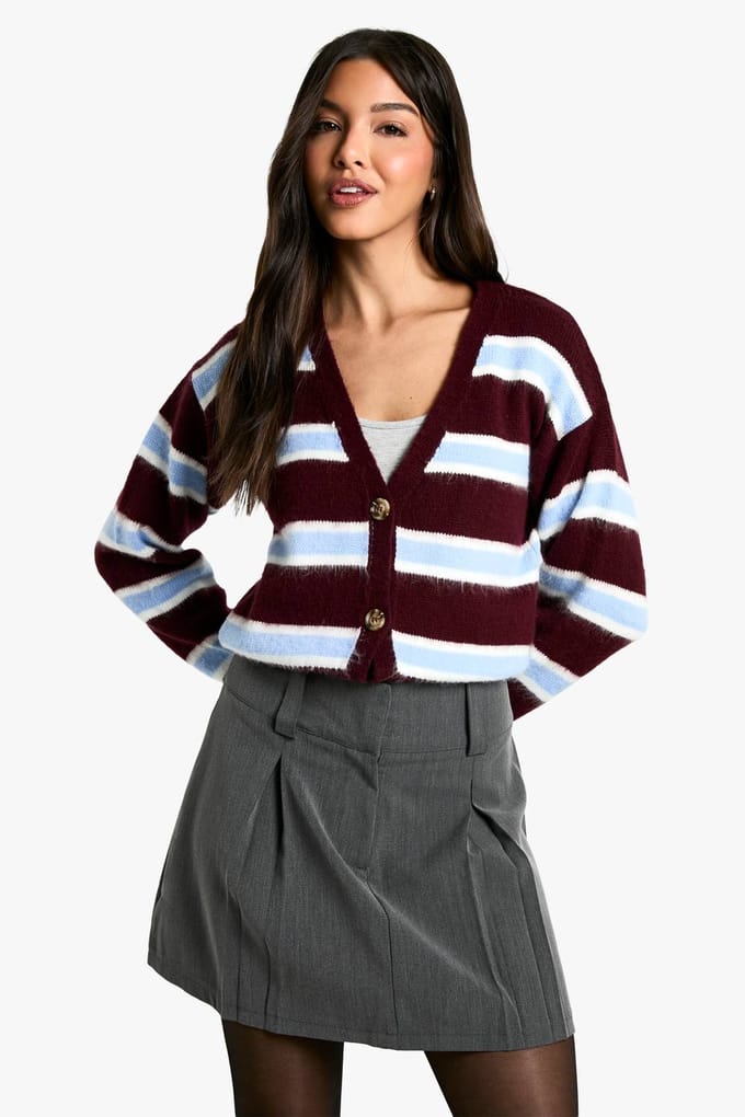boohoo Dames Eenvoudige geplooide minirok | Grey | Maat: Medium
