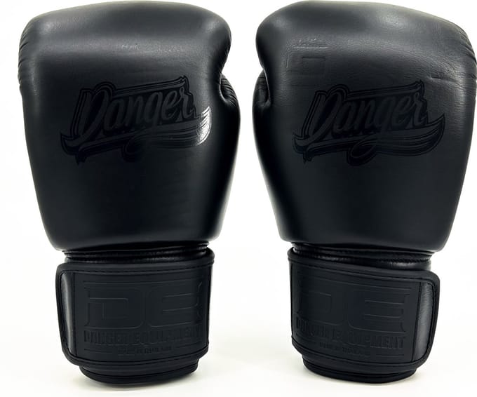 Danger Supermax Bokshandschoenen - Black Edition - Echt Leer - Zwart 12 oz