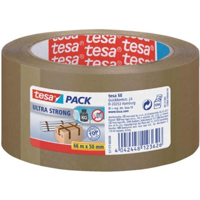 tesa pack Ultra Strong Packaging Tape 66m x 50mm Brown