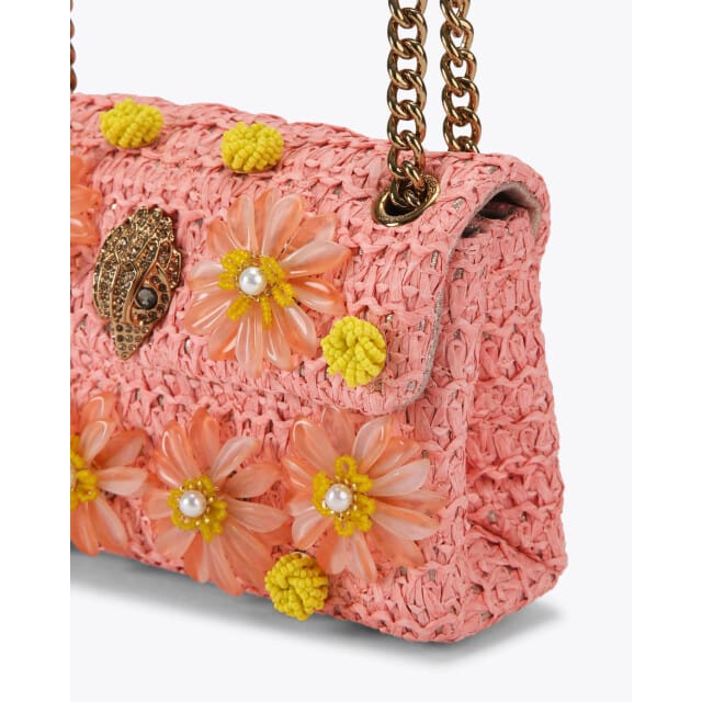 Kurt Geiger London Raffia Mini Kensington Schoudertassen Dames - Roze - Maat ONESIZE