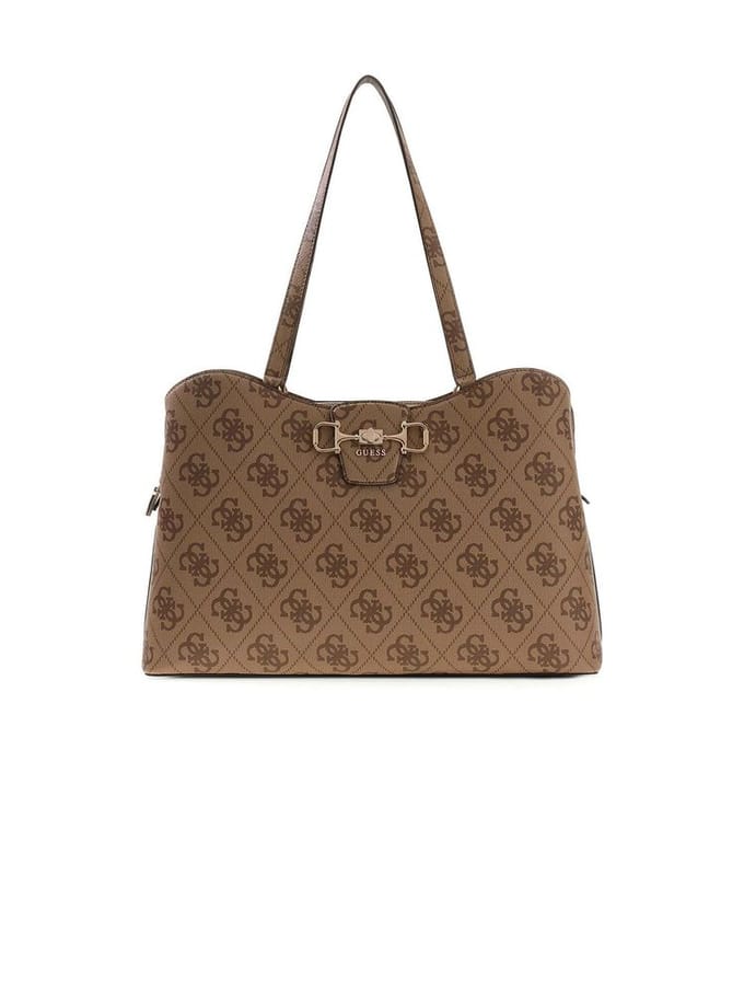 Guess Janie Logo Tote - Shopper 46 cm (latte logo)