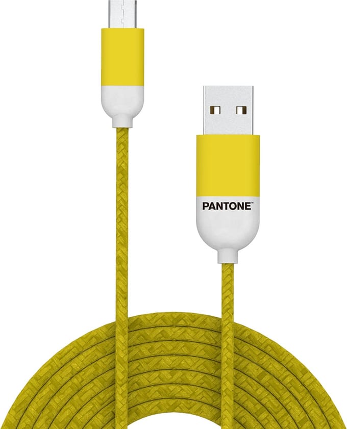 Micro-USB Kabel, Geel - Rubber - Celly | Pantone