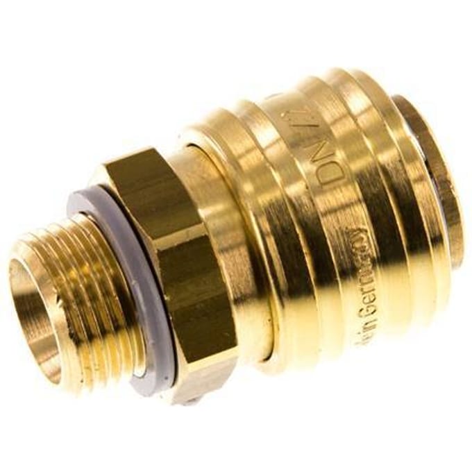 Messing DN 7.2 (Euro) Luchtkoppeling Snelkoppeling G 3/8 inch Buitendraad Double Shut-Off