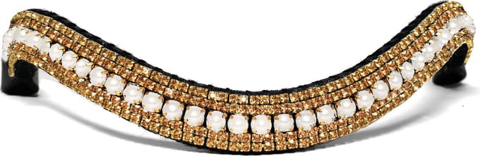 Frontriem Gold & Pearl/Shet