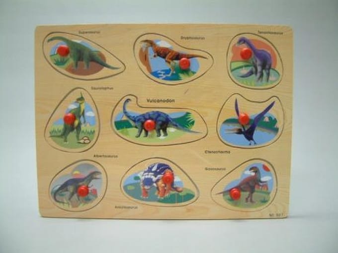 Vormenpuzzel Dinosaurussen – 9 Stukjes – Kinderpuzzel