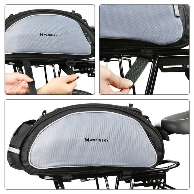 Wozinsky Bicycle Luggage Carrier Bag with Shoulder Strap 13L Black (WBB1BK)