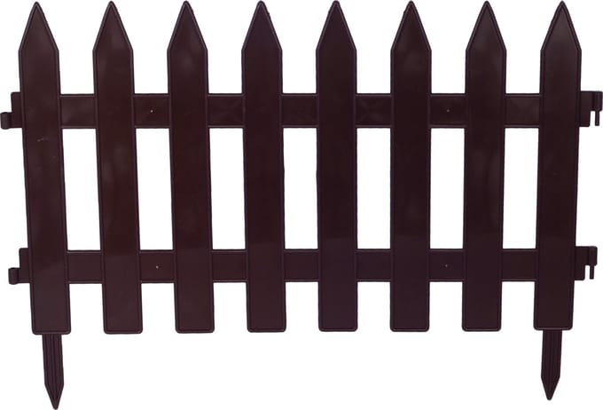 Formplast Tuinhekjes - 7x stuks - kunststof - 320 cm - bruin - borderrand - tuinafscheiding