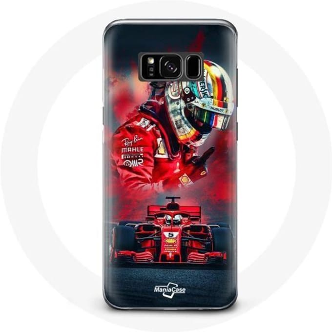 Coque - Formule 1 - Samsung Galaxy S8 - Souple - Rouge - Sebastian Vettel rouge