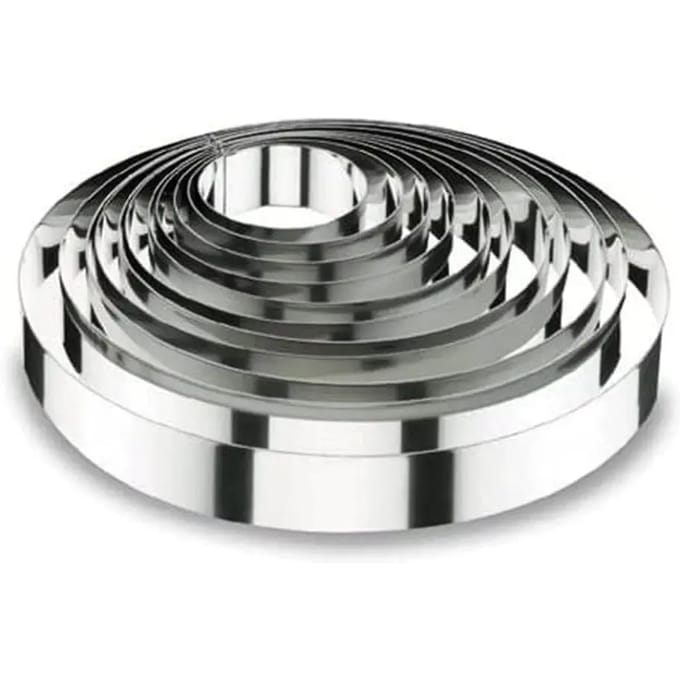 Ronde roestvrijstalen taartring Lacor 18/10 - 8X6 cm