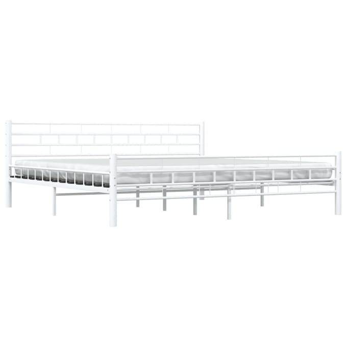 vidaXL - Bedframe - metaal - wit - 200x200 - cm