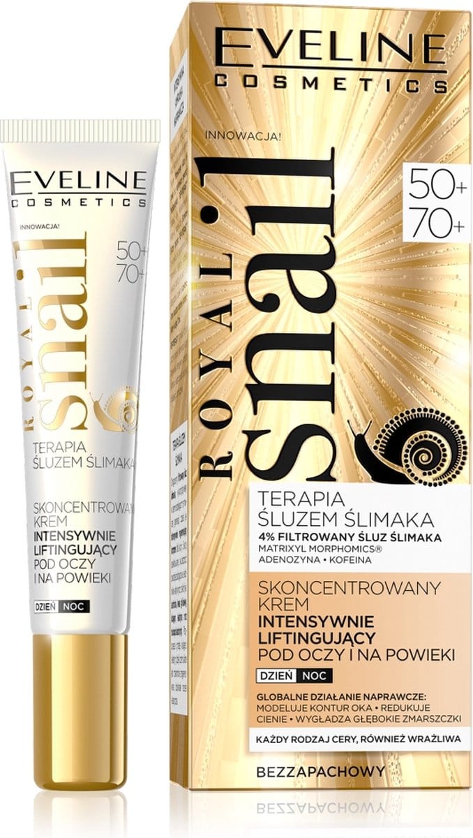 Eveline - Royal Snail 50+/70+ Cochlear Slime Therapy Concentrated Intensive Lifting Cream Under Eyes And Eyelids On Day And At Night 20Ml