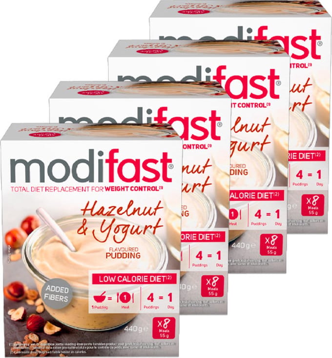 Modifast | Intensive Pudding | Yoghurt Hazelnoot| 4 Stuks | 4 x 440 g