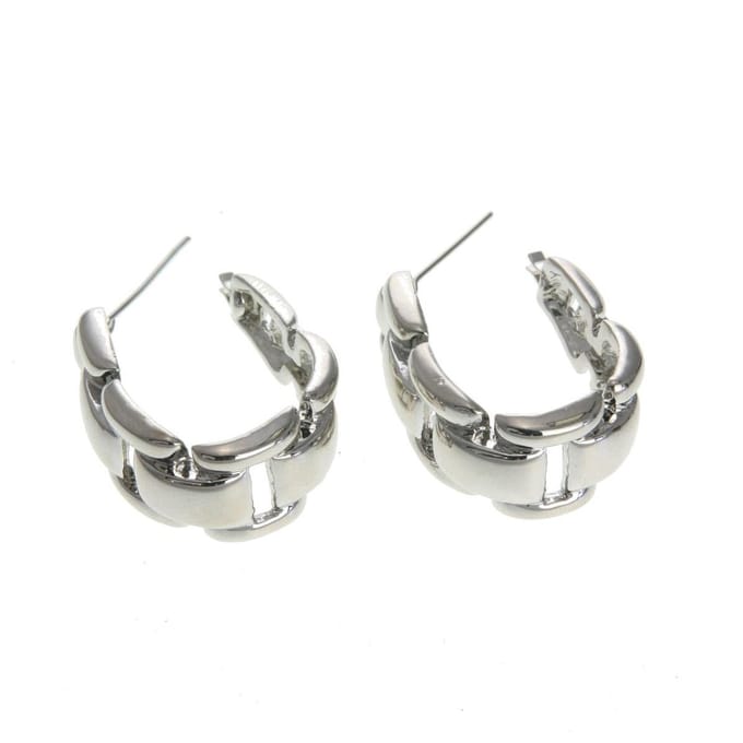 Behave - Oorringen ovaal zilverkleur modern design 3 cm