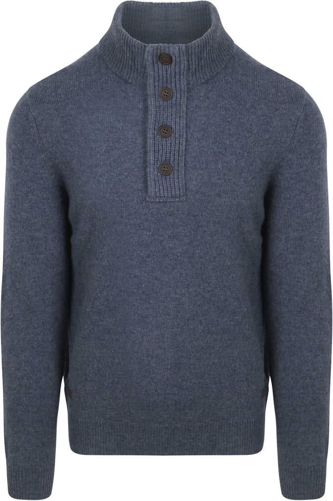 Barbour Mocker Trui Wol Indigo - Maat M - Heren - Quarter zip