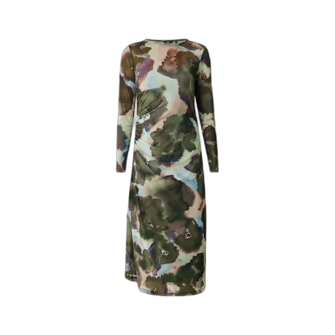 Robe froncée en résille met lange mouwen voor vrouw Mexx