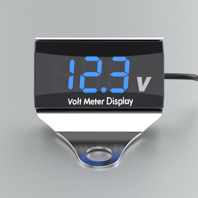 Motorfiets DC 10-150V digitale voltmeter LED-display waterdichte spanningstester batterijmonitormeter zilver