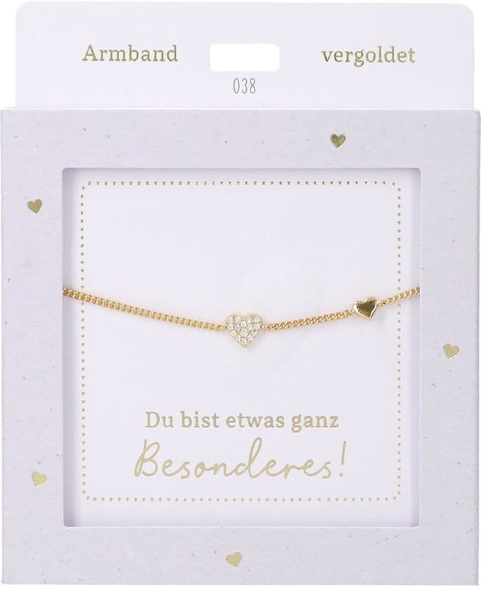 Depesche armband hart goud vriendschap cadeau voor meisjes.