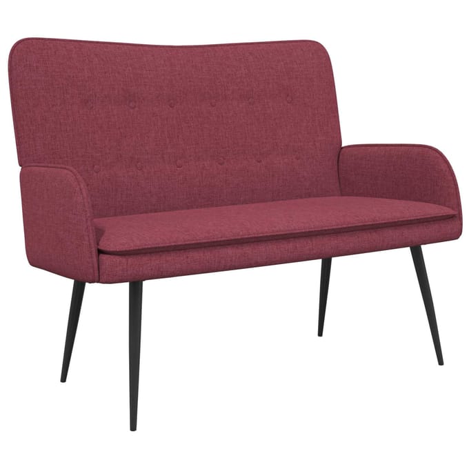 vidaXL - 2-Zits - Sofa - Wijnrood - 115 - x - 61 - x - 87 - cm - Stof