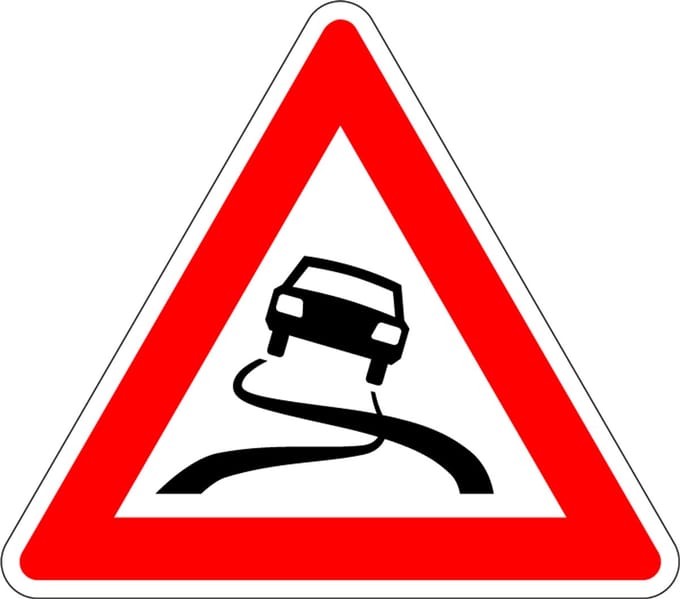 Slipgevaar bord - kunststof - J20 300 mm