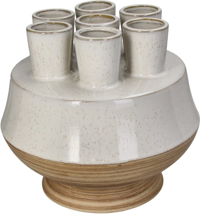 Vase Stoneware White 22.5x22.5x20cm