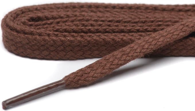 Schoenveters middelbruin plat 70  cm 4-6 gaatjes